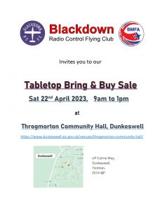 Blackdown RCFC Tabletop Bring & Buy @ Throgmorton Community Hall